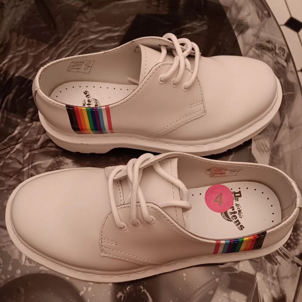 Pride white Dr. Martens